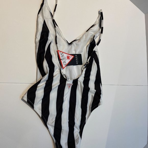 NWT Guess Striped High-Cut One Piece Swimsuit - Picture 4 of 4